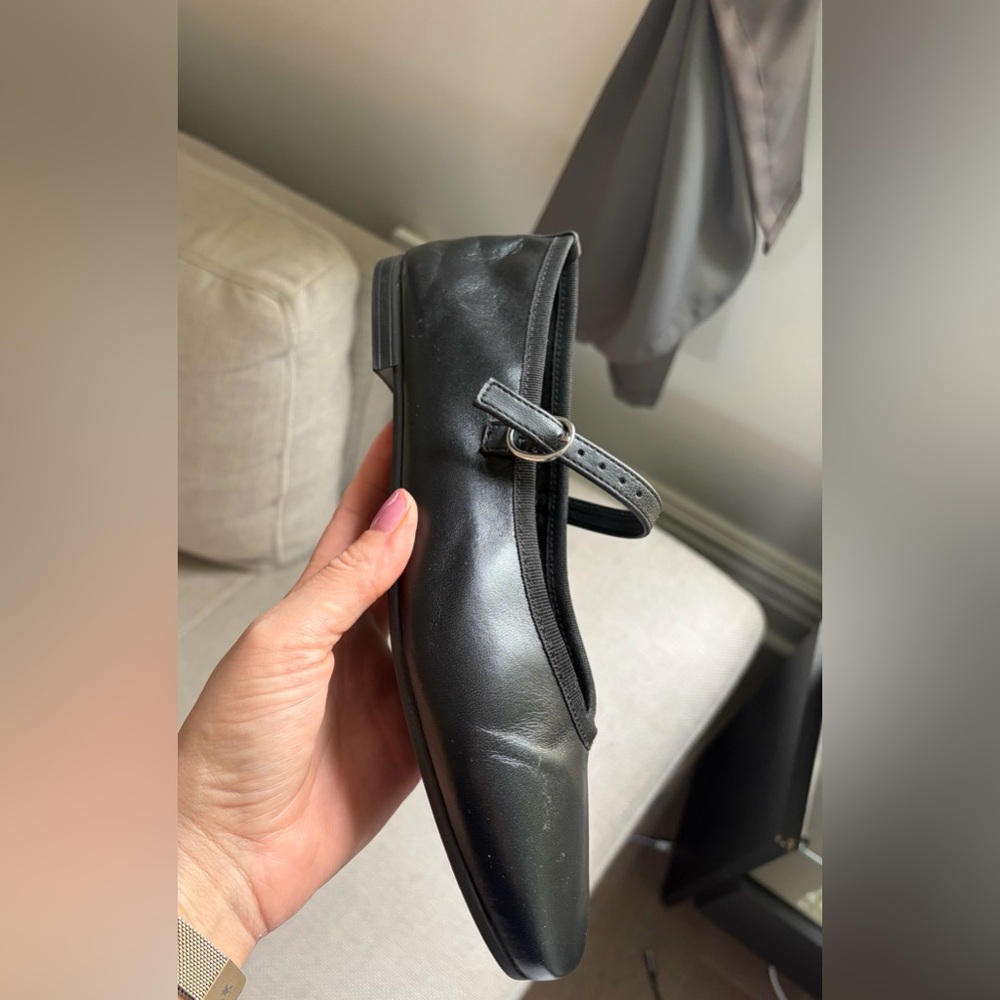 Size 8 Genuine Leather Black Ballet Flats (Verderosmarino) - Picture 2 of 8